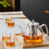 Glass Tea Pot with Infuser for Loose Tea, Heat Resistance Borosilicate Glass Tea Kettle for Gas Stovetop, Suit for Blooming and Loose Leaf Tea, 40...