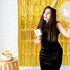 CHRORINE 2pcs 3ft x 8.3ft Gold Tinsel Foil Fringe Curtains Streamers Backdrop for Birthday Graduation Wedding Engagement Bridal Shower Bachelorett...