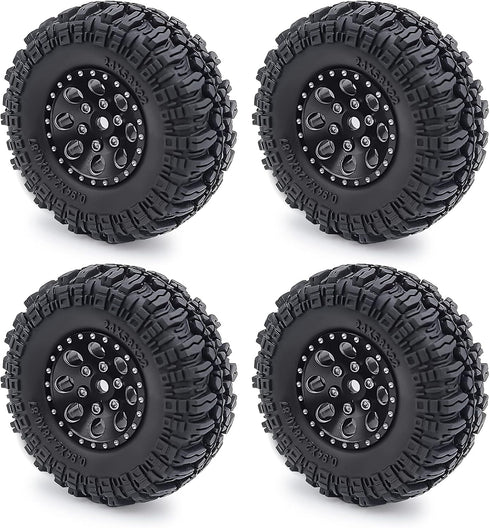 4PCS 1.0 Tires All Terrain Super Soft Sticky Tires for 1/18 TRX4M 1/24 SCX24 FCX24 AX24 Upgrade Parts (A)...