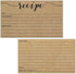 Recipe Cards - Size 3x5 - Small Kraft Brown Lined Kitchen Note Card for Recipe Box - Set of 50...