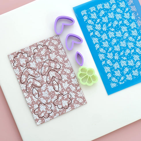 Silk Screen for Polymer Clay, Silk Screen Stencils Reusable for Polymer Clay Earrings, Silkscreens for Clay Jewelry, Texture Sheets for Polymer Cl...