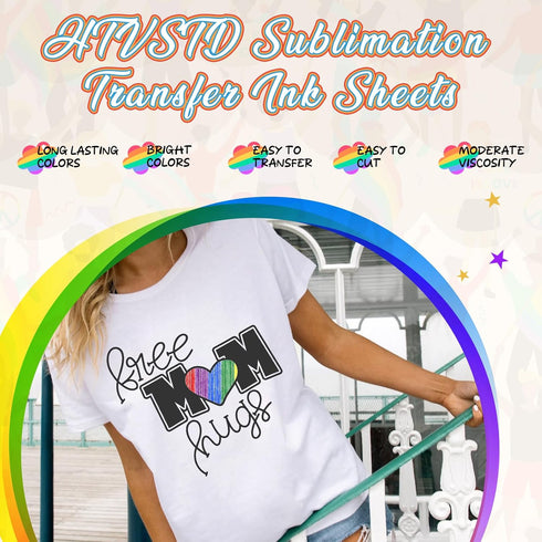 Rainbow Pride Patterned Sublimation Transfer Paper 12sheets 12inches x 10inches LGBTQ Sublimation Transfer Sheets Sublimation Transfer Sheets Comp...