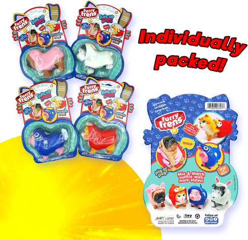 JA-RU Dress-Up Pets w/ Animal Costume Squishy Fidget Toys (1 Animal Pack) Stretchy Toys for Kids. Stress Relief Squeeze Toys. Bulk Party Favor & E...