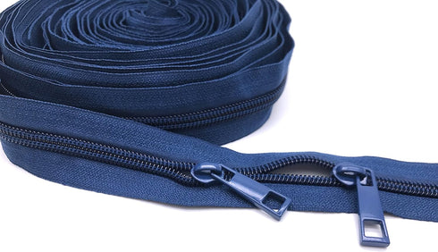 Goyunwell #5 Navy Blue Zipper Tape Zippers by The Yard 10 Yard for The Sewing Purse Bag Backpacks with 20pcs Blue Pulls and Teeth...