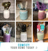Comfify Wide Mouth Mason Jar Utensil Holder Decorative Kitchenware Organizer Crock, Dishwasher Safe - Kitchen Caddy Green, Large Size 7" Hight...