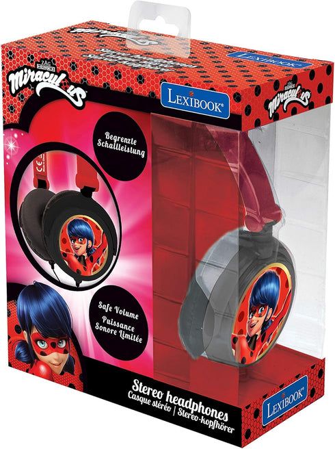 LEXiBOOK, Miraculous LadyBug Tikki, Stereo Headphones, safe volume, foldable and adjustable, red, HP015MI...