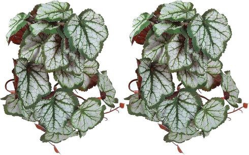 2Pcs Artificial Reptile Plant, Plastic Simulation Vine Lifelike Aquarium Fish Leaves Decoration with Suction Cup, Pets Fake Green Plastic Ornament...