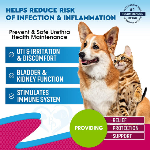 Cat & Dog Urinary Tract Infection Treatment & Natural UTI Medicine Cranberry-Kidney+Bladder Support Supplement - Best Prevention Incontinence, Bla...