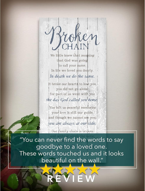 DEXSA Broken Chain Wood Plaque - Made in the USA - 5.5"x12" - Classy Frame Wall Hanging Decoration | We little knew that morning that God was goin...