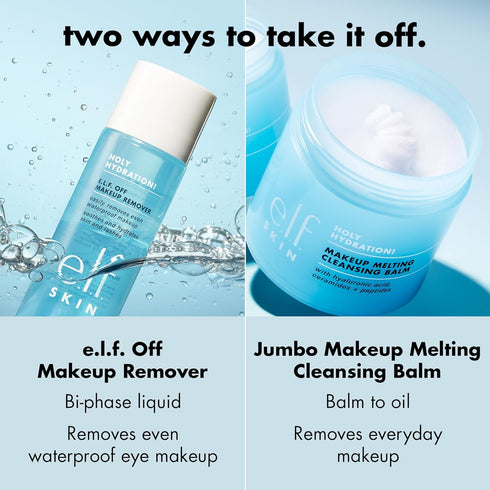 e.l.f. Holy Hydration! Makeup Melting Cleansing Balm, Face Cleanser & Makeup Remover, Infused with Hyaluronic Acid to Hydrate Skin, 2 Oz...