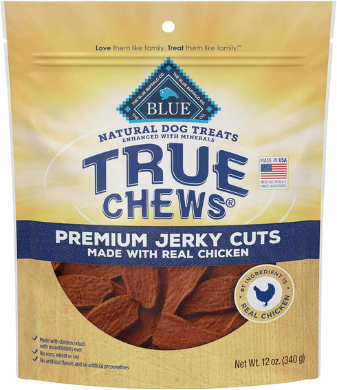 Blue Buffalo True Chews Premium Jerky Cuts Natural Dog Treats, Chicken 12 oz bag...