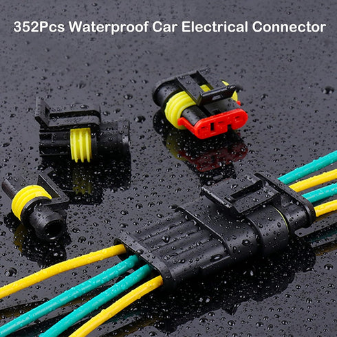 352PCS Automotive Waterproof Car Electrical Wire Connectors Plug Kit, 1/2/3/4 Male and Female Pin Connectors for Motorcycle, Truck, Car, Boats, Sc...