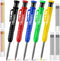 Hiboom 5 Pcs Mechanical Carpenter Pencil, 30 Pcs Refills Needle Nose Tip Hole Marker with Built in Sharpener, Scribe Making Tools for Woodworking,...