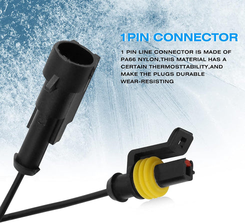 1 Pin Connector Waterproof Connector Plug,Male and Female Way Wire Suitable for car Truck, Boat and Other Wire Connection (10 Pack)...