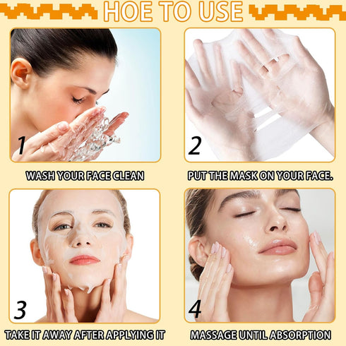 8 Pack Honey Sheets Face Mask Skincare Set,Moisturizing Facial Masks for Men & Women,Hydrating Long Lasting Soft Face Masks Skin Care for All Skin...