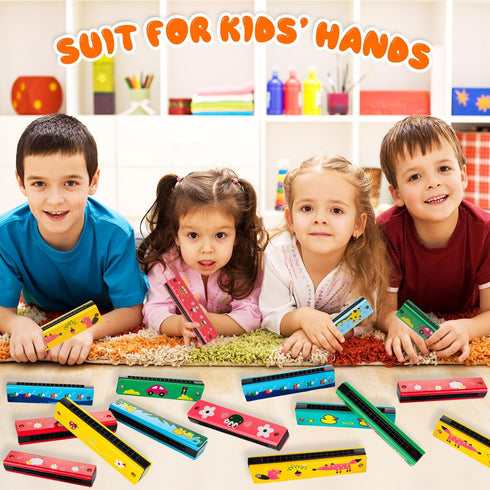 6 Styles Harmonica for Kids, Lightweight Cartoon Harmonicas with Double Row of 16 Holes, Kids Harmonica Party Favors for Toddler, Adult Beginners'...