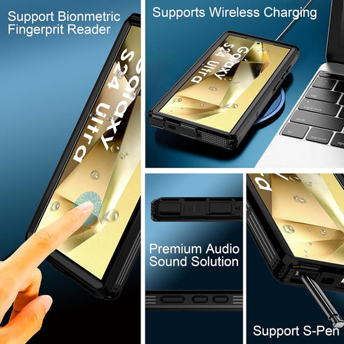 Samsung Galaxy S24 Ultra Waterproof Case with Built-in Screen Protector - Rugged Full Body Underwater Dustproof Shockproof Drop Proof Protective C...