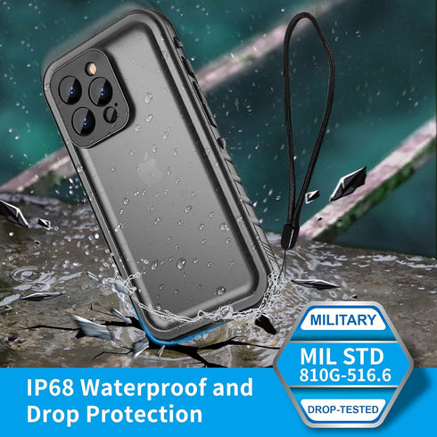 SPORTLINK for iPhone 13 Pro Waterproof Case - Full Body Shockproof Dustproof Phone Screen Protector Rugged Waterproof Case for iPhone 13 Pro 6.1 I...