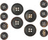 Bezelry Dark Brown Genuine Horn Blazer Button Set. 4 Pcs of 23mm, 8 Pcs of 15mm...