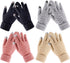 4 Pairs Women's Touchscreen Winter Gloves - Fashion Knit Mittens with Thick Cuffs for Cold Weather...