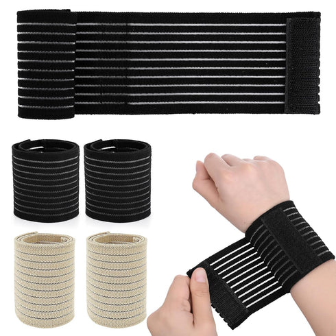 Sibba Wrist Brace Wraps 4 PCS Carpal Tunnel Support Straps Compression Sleeve Weightlifting Work Wristbands Gym Wrap Band Forearm Sweatband Tennis...
