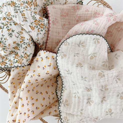 BuLuTu Softer Highly Absorbent Cleaning Cloths Oil Washable Reusable Cleaning Window Gifts,100% Cotton Cleaning Rags with Fresh Floral Pattern for...