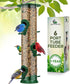 Gray Bunny 14 Inches Tube Bird Feeders for Outdoors Hanging, 6 Feeding Ports, Hard Plastic Bird Feeder Outdoor Weatherproof and 4 Inch Steel Hange...