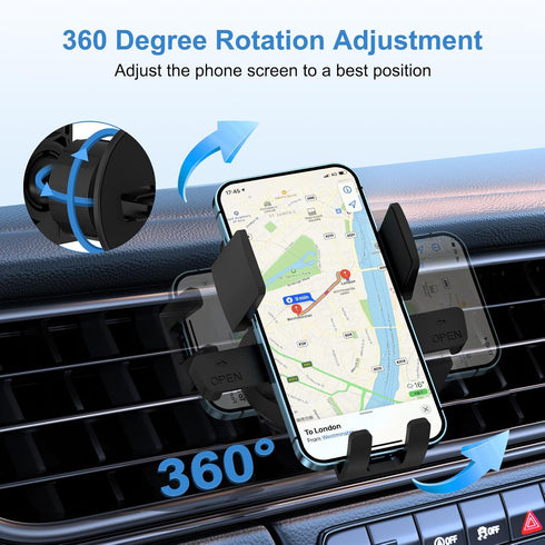 Mount on Air Vent Phone Holder for Your Car with Hook Clip, Air Vent Cell Phone Car Mount, Hands Free Universal Automobile Cradle Fit for iPhone, ...