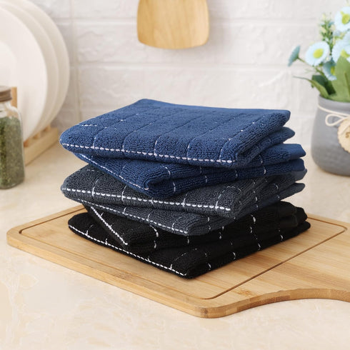Homaxy 100% Cotton Terry Kitchen Dish Cloths, Ultra Soft and Absorbent Dish Towels for Kitchen, Suitable for Drying and Washing Dishes, 6 Pack, 12...