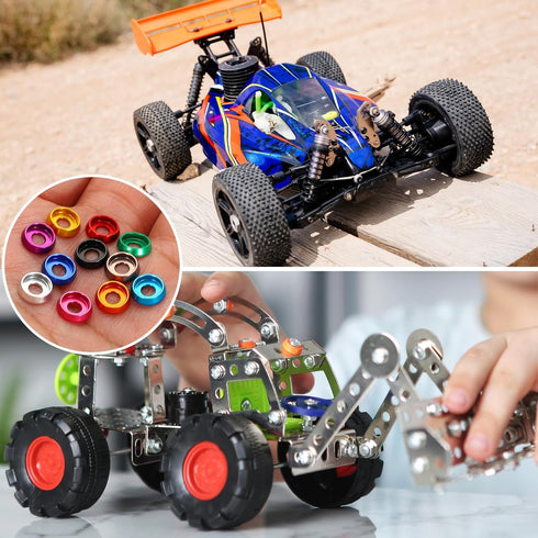 MECCANIXITY M3 Cone Cup Countersunk Washers,Hole Dia 3mm/0.12" Aluminum Gaskets Cup Head Washer Gasket for Screw RC/FPV/PC/Drone/Mechanical Access...