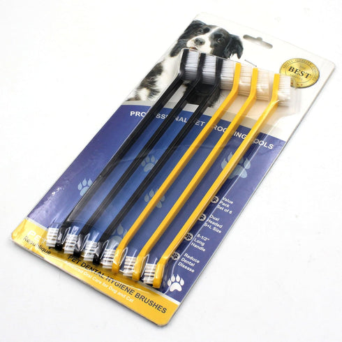 Dog Toothbrush Set of 3 – Dual Headed Dental Hygiene Brushes for Small to Large Dogs, Cats...