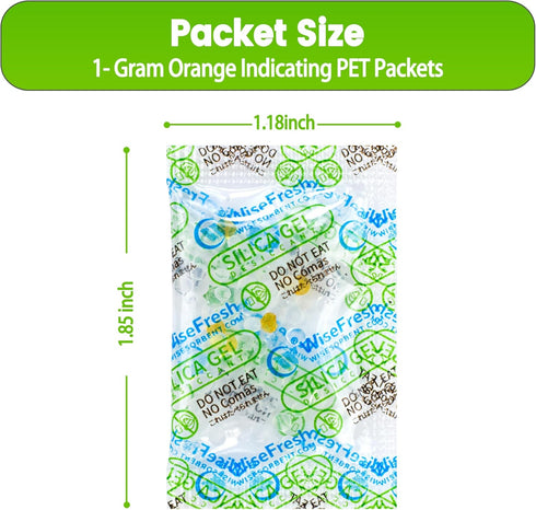 100Pcs 1 Gram Food Safe Desiccant Packs, Silica Gel Packets, Indicating Desiccant Moisture Absorbers for Storage...