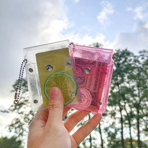 Lipstick Case Keychain, 2Pc Vertical Clear Lipstick Pouch Organizer for Purse, Waterproof Coin Purse Mini Storage Purse for Small Items (Clear+Pin...