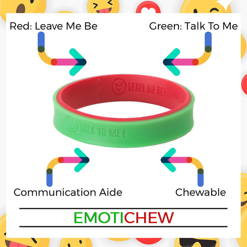 Chewigem Childs Chew & Communication Aid - Strong Smooth & Discreet, Child Bangle & Sensory Chew - Designed for, Subtle Communication, Anxiety Red...