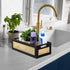 JJSQ Wood Toilet Tank Basket Toilet Paper Storage Basket Organizer, Bathroom Basket Tray with Handles for Vanity Countertop Organizing, Rustic Dec...
