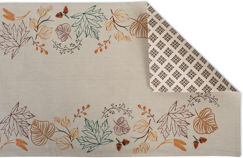 DII Fall Table Decorations Indoor Décor, Thanksgiving, Reversible Table Runner, 14x72, Autumn Leaves...