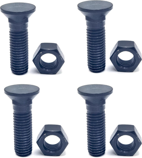4 Packs Blades Cutting Edge Plow Grader Blades Bolts & Nuts 5/8"-11 x 2-1/4" for Snow Plow Construction Machinery...
