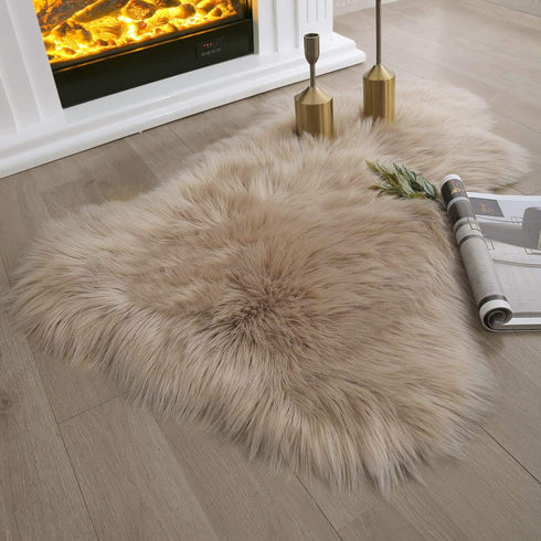 Ashler Faux Fur Rug, Beige Area Rugs, Fluffy Sheepskin Fur Rug, Fuzzy Ultra Soft 2 x 3 Ft Rugs, Machine Washable Shag Rug, Nursery Throw Rugs for ...