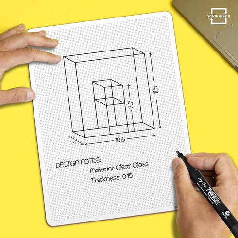Dotted Dry Erase Board Graph Whiteboard 9" x 12" Double Sided with Bullet Dot Grid Paper for Home School Classroom Kids and Students Portable Dot ...