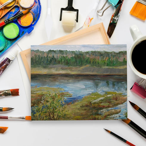 2PCS Wood Panel Board, 9 x12 inch Unfinished Wood Canvas Rectangle Wooden Panel Boards for Painting, Pouring, Arts Use with Oils, Acrylics...