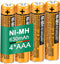 4 Pack HHR-65AAABU NI-MH Rechargeable Battery for Panasonic 1.2V 630mAh AAA Battery for Cordless Phones...