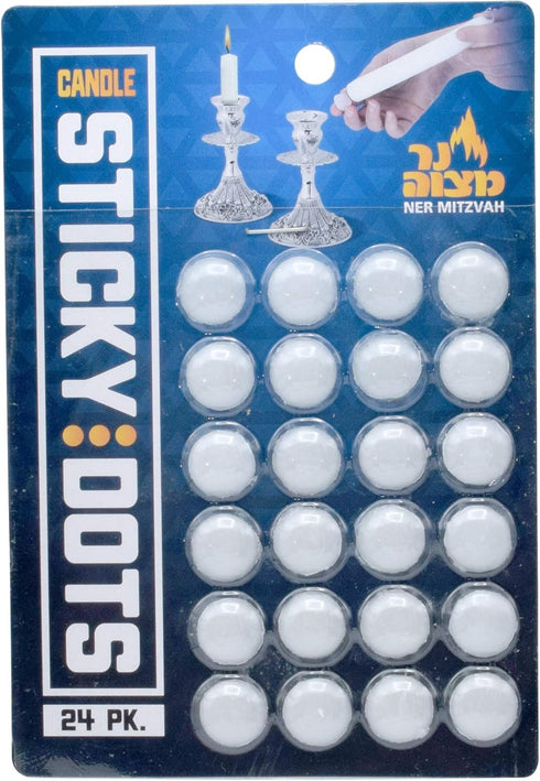 Ner Mitzvah Candle Sticky Dots - Candle Wax Dots - Candle Accessories - 48 Dots...