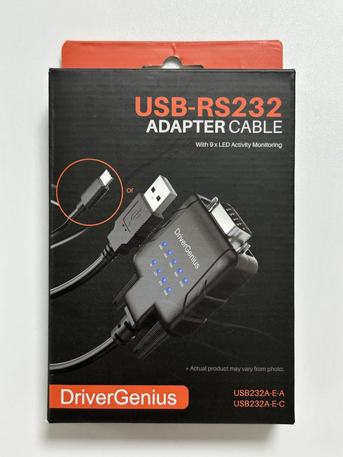 DriverGenius USB to Serial RS232 DB9 Adapter Cable with 9 x LED Indicators - Prolific PL2303 - for Windows 11, macOS 14 Sonoma, Linux (USB232A-E-A...