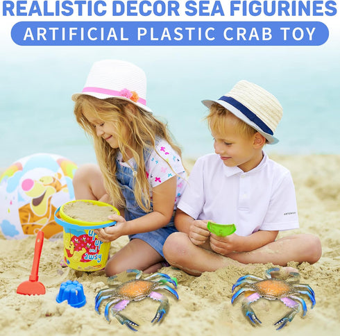 2Pcs Crab Toys for Babies - Realistic Sea Creature Toys Educational Model Ocean Animals Toys Crab Toy Bath - Plastic Crawling Crab Baby Toy Ocean ...