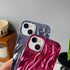 Caseative Pleated Water Ripple Chrome Plating Electroplated Wave Pattern Soft Compatible with iPhone Case (Gold,iPhone 13)...