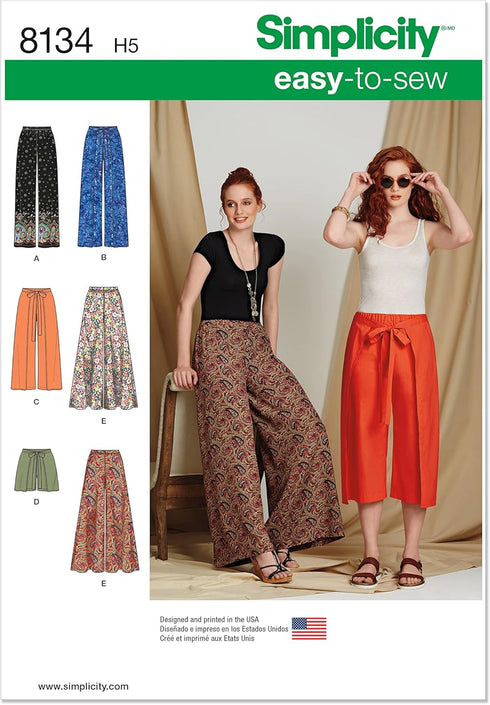 Simplicity 8134 Easy to Sew Women's Pants and Shorts Sewing Pattern Kit, Sizes 6-14...