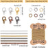 PH PandaHall 6 Color Twisted Chains 5 Yards Iron Twisted Curb Link Cable Chains Necklace with 120pcs Lobster Claw Clasps and 360pcs Jump Rings for...