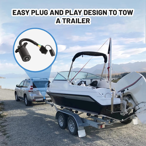 Oyviny 7 Way Blade to 4 Way Flat Trailer Adapter, Single-Function 7 Way Round to 4 Pin Trailer Wiring Connector 11.6 Inches...