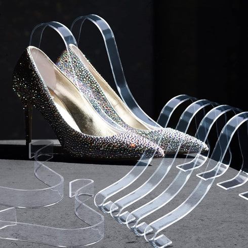TXIN 10 Pcs/5 Pairs Acrylic Clear Sandal Shoes Display Stand Inserts Holders Shoe Display Rack Shoe Support For Women's Shoes...