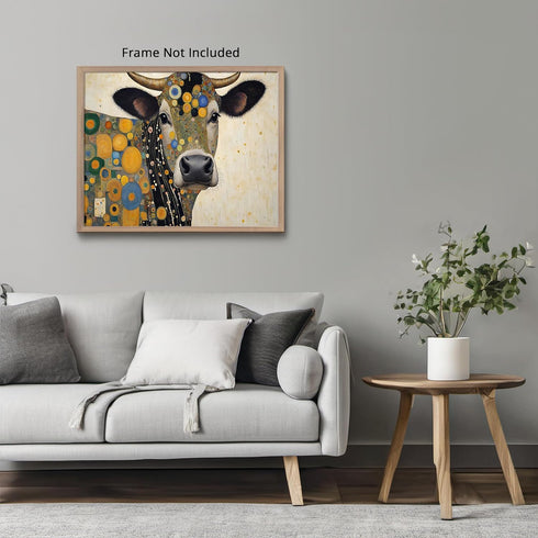 Posterizer 1 pcs- beautiful cow in mosaic style-Art for Animal Lovers-Abstract & Modern Art- Living Room Bedroom Decor- unframed wall art...